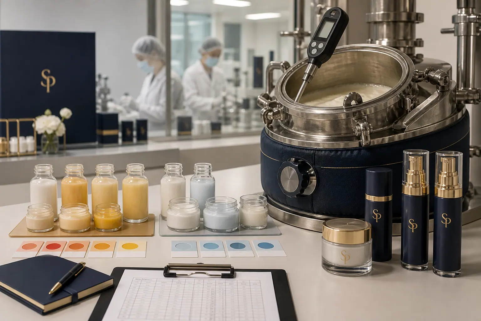Cosmetic filling temperature study with SHANGPIN LAB jars and airless bottles